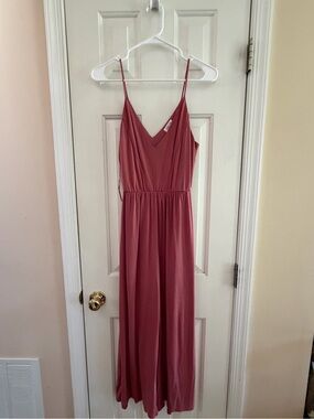 Mauve V-Neck Spaghetti Strap Jumpsuit